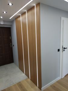 pionowe paski led w przedpokoju